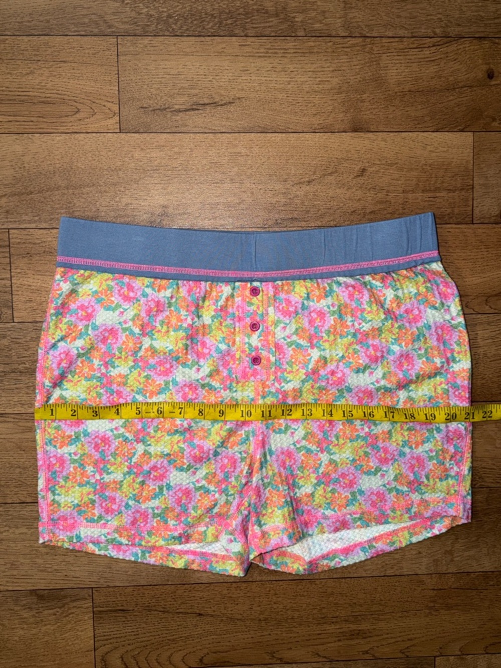 Natural Life Size Extra Large Floral Print Waffle Shorts Pajama Bottoms Comfy XL - Picture 11 of 16